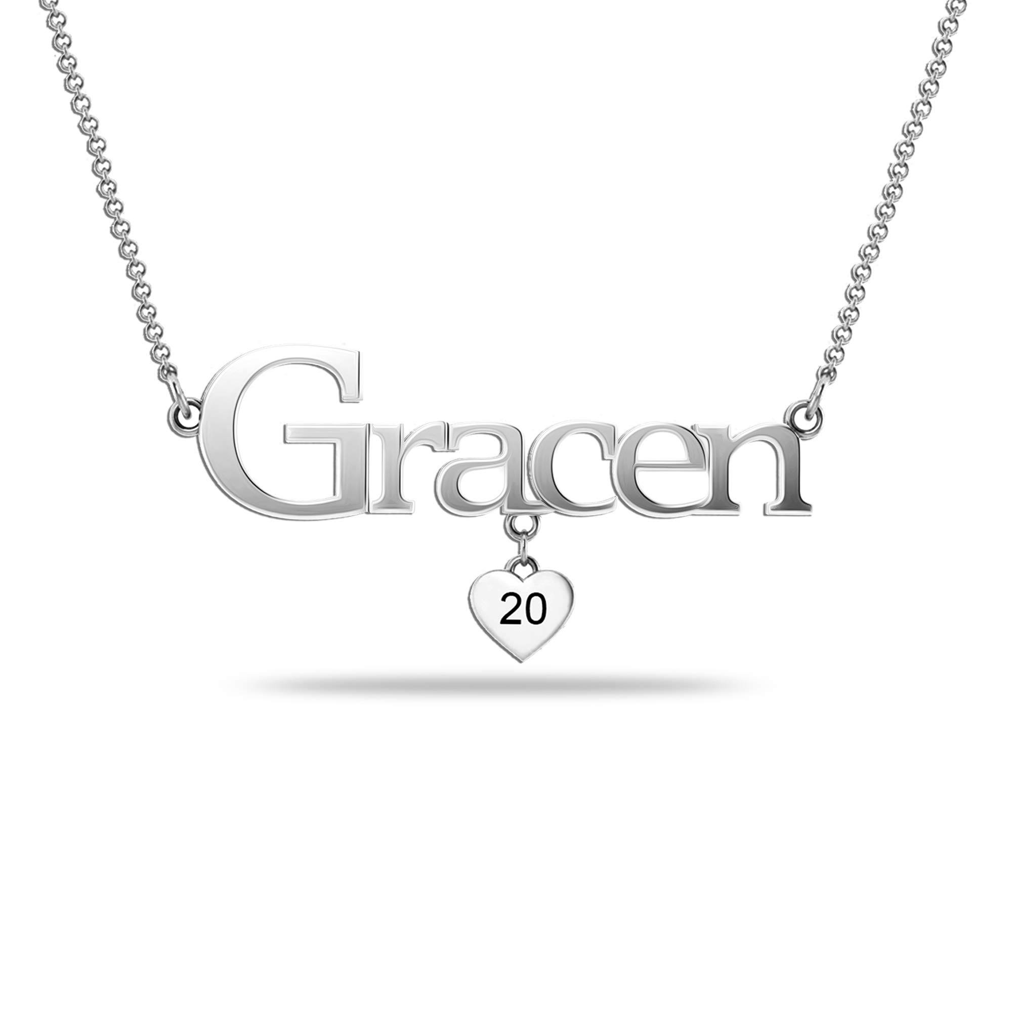 Silver Style Personalized Customized Sterling-Silver Graduation Name and Year Heart Charm Necklace for Women (B08MW7VMBH) Amazon Price History, Amazon Price Tracker