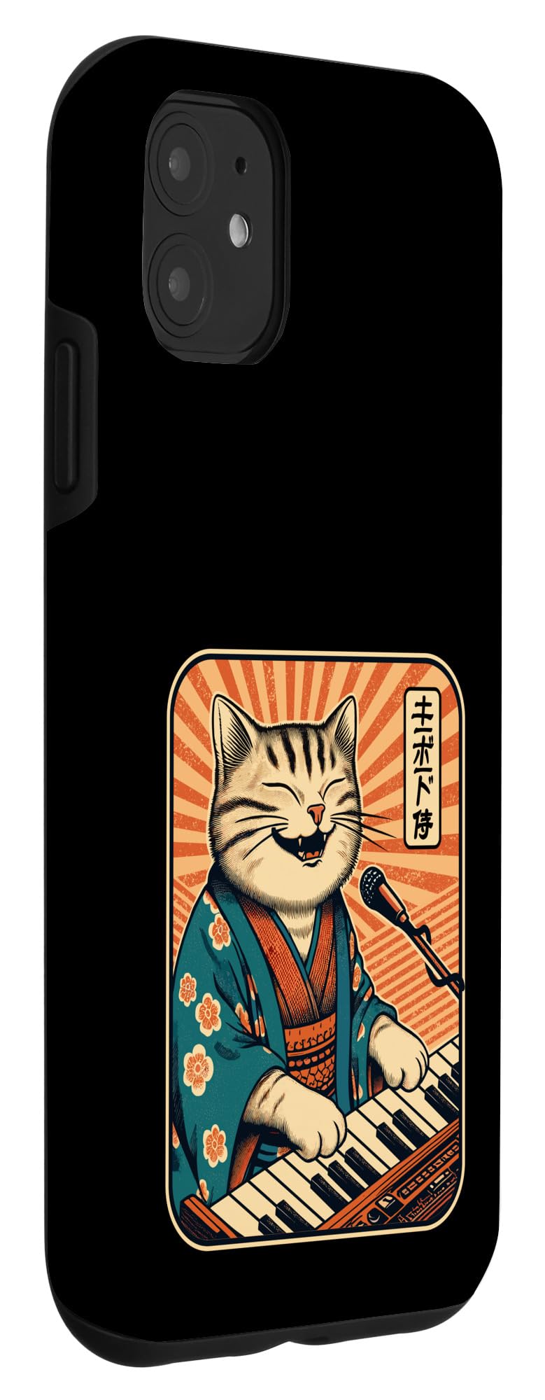 Amazon.co.jp: iPhone 11 キーボードを弾く日本のサムライ猫