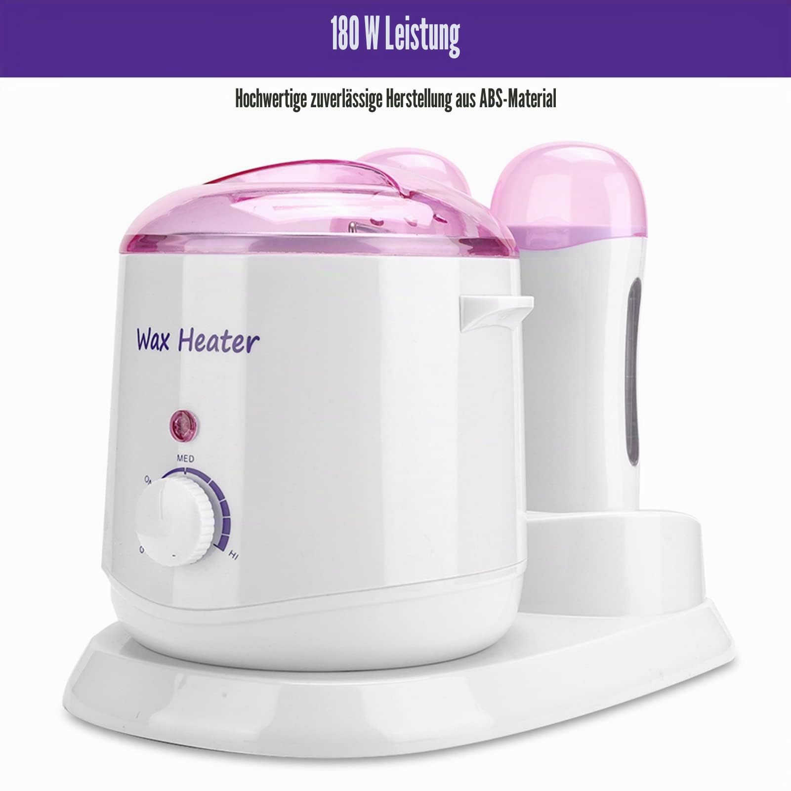Waxing Wachswärmer, Elektrischer Wachserhitzer 2 Stück 100G Wax Enthaarung Roller+800G Wachsmaschine Enthaarung, für Erhitzen der Wachsbohnen Haarentfernung (EU-Stecker 220 V)