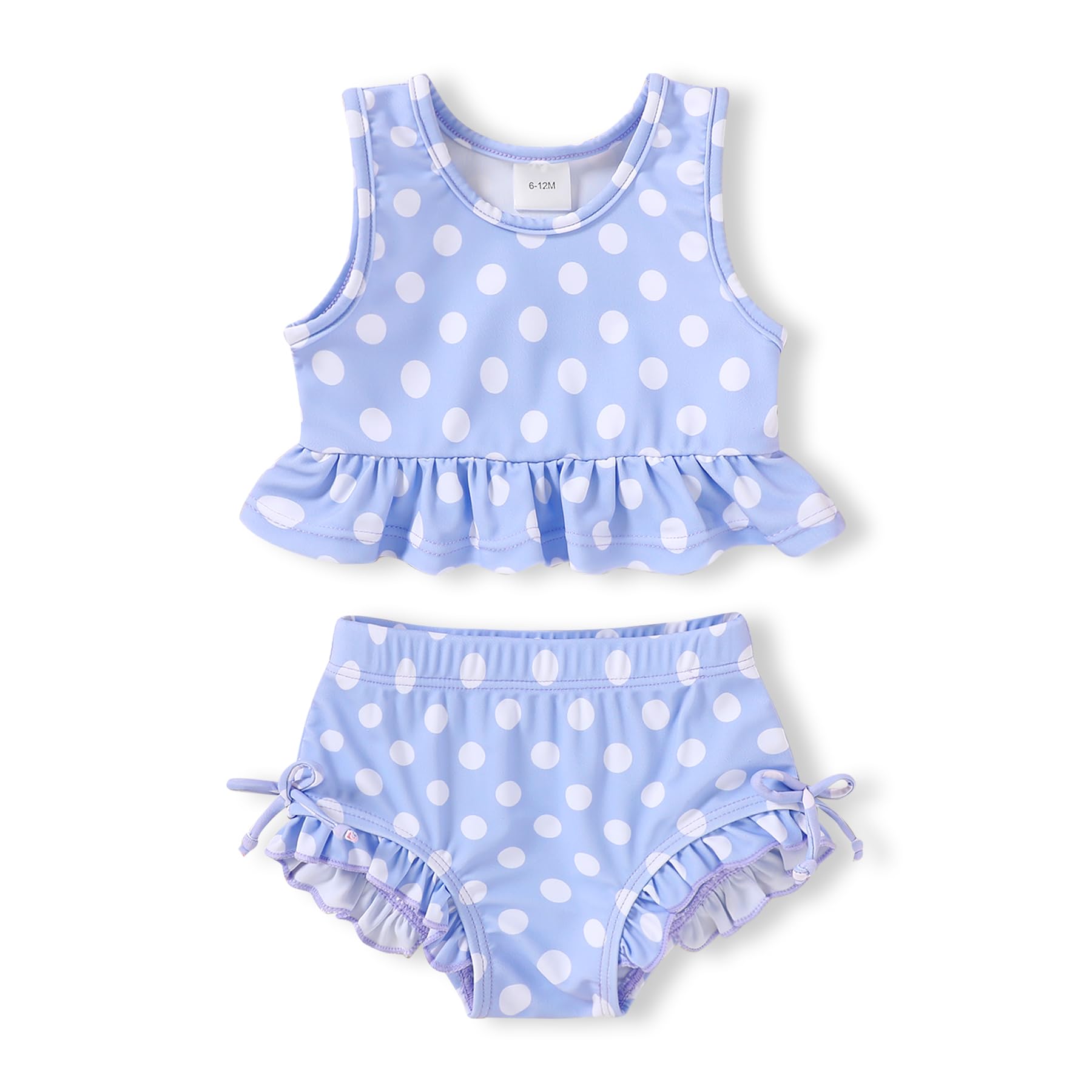 Toddler Girls Swimsuit Outfit Ruffle Floral Sleeveless Bikini Two Piece Bathing Suit for Baby Girl