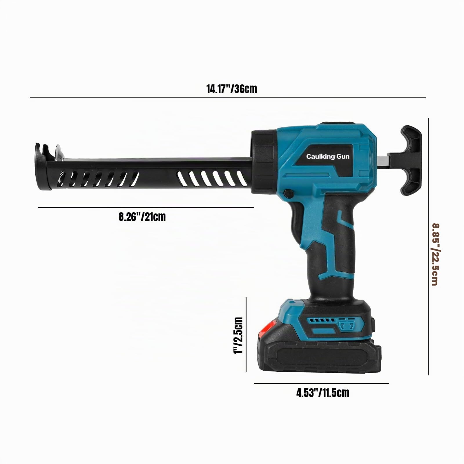 Pistola de silicona eléctrica para Makita 18 V, pistola de cartucho inalámbrica para cartuchos de 300 ml, 4 velocidades ajustables, pistola de cartucho eléctrico para sellar, sellado (2 baterías)