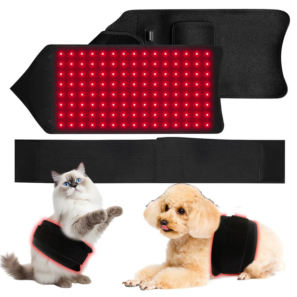 PetWell Pro Comfort Belt: 120-LED Red Light Therapy Belt for Dogs & Cats ,Portable Infrared Light Wrap for Back, Hip, Knee & Belly Support,Soothing Pet Mat Pad Device for Arthritis & Joint Comfort