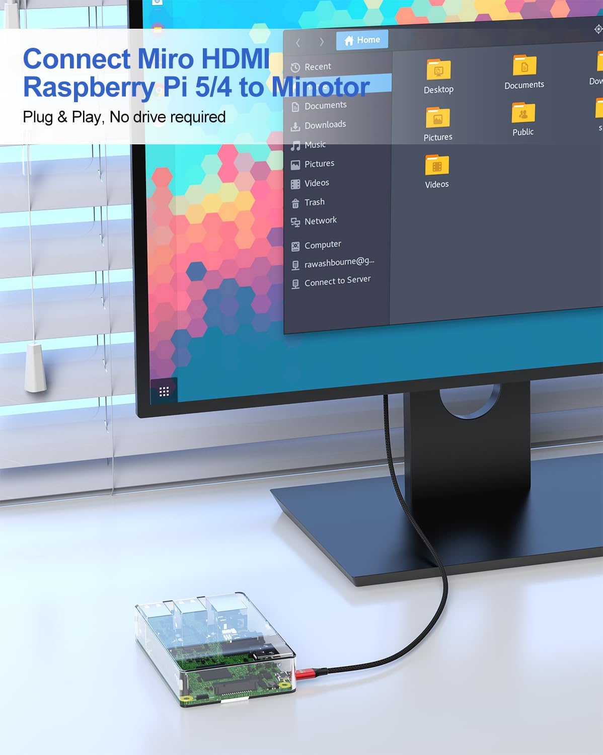 Cable 4K Micro HDMI a HDMI de 30 pies, cable HDMI a Micro HDMI HDR, cable trenzado de nailon de alta velocidad (4K a 30Hz, 2K, 1080P, 3D, ARC) para cámara, DSLR, Raspberry Pi 5/4, portátil