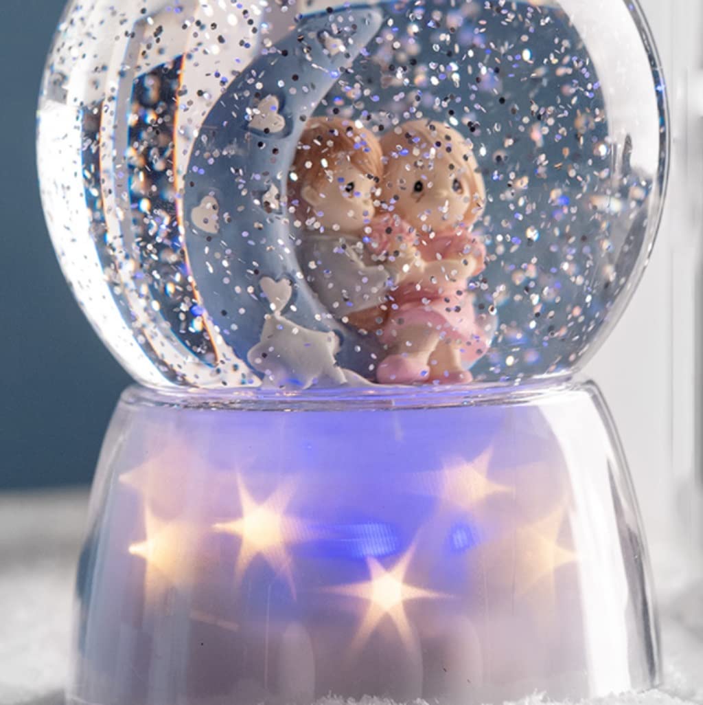 Dreamy Starlight - Carillon con sfera di cristallo e fiocco di neve, per fidanzato e fidanzata, regalo di San Valentino