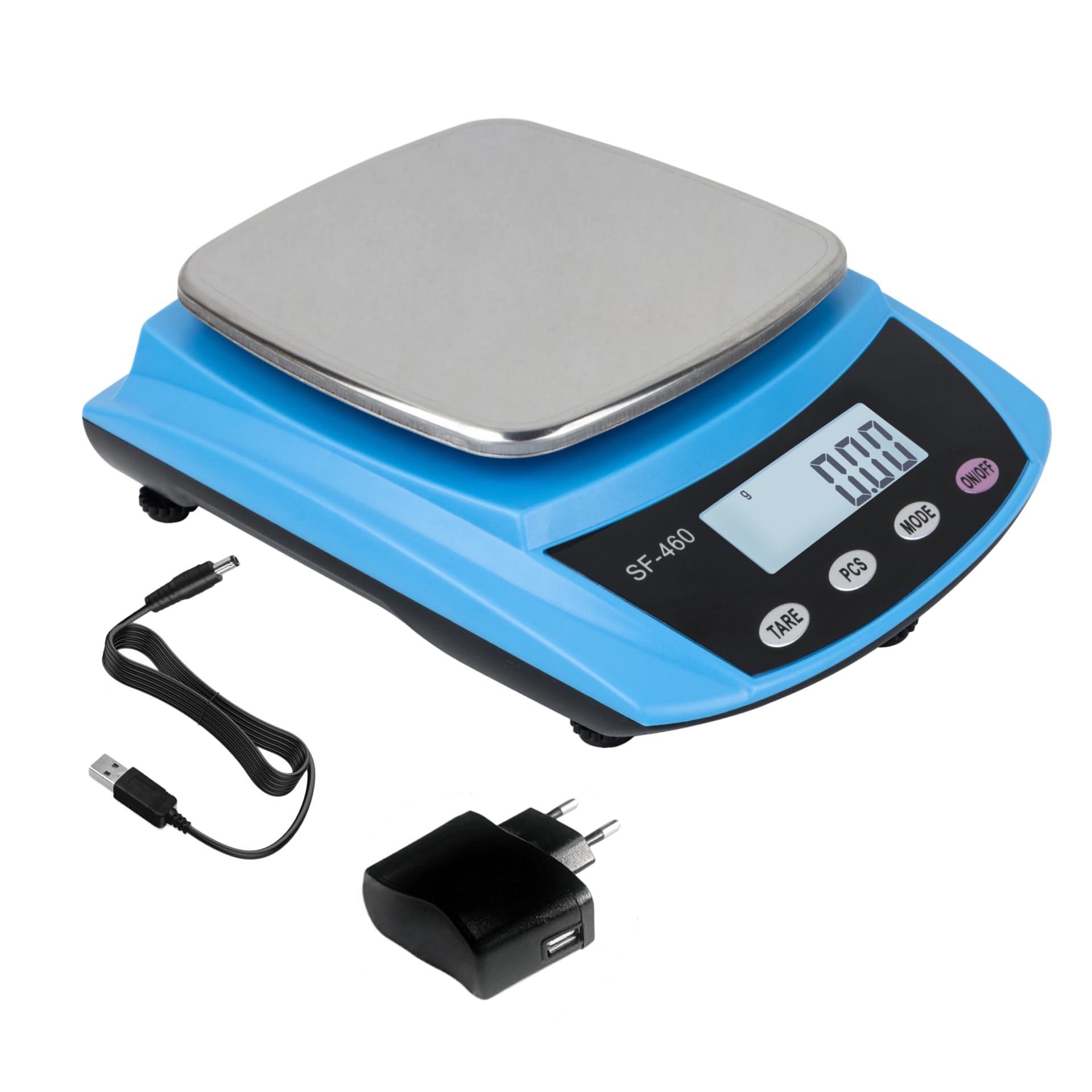Eosphorus Bilancia Elettronica di Alta Precisione 600g/0,01g per Laboratorio, Gioielleria e Cucina, Bilancia Digitale Portatile, Alimentazione USB e Adattatore AC Incluso