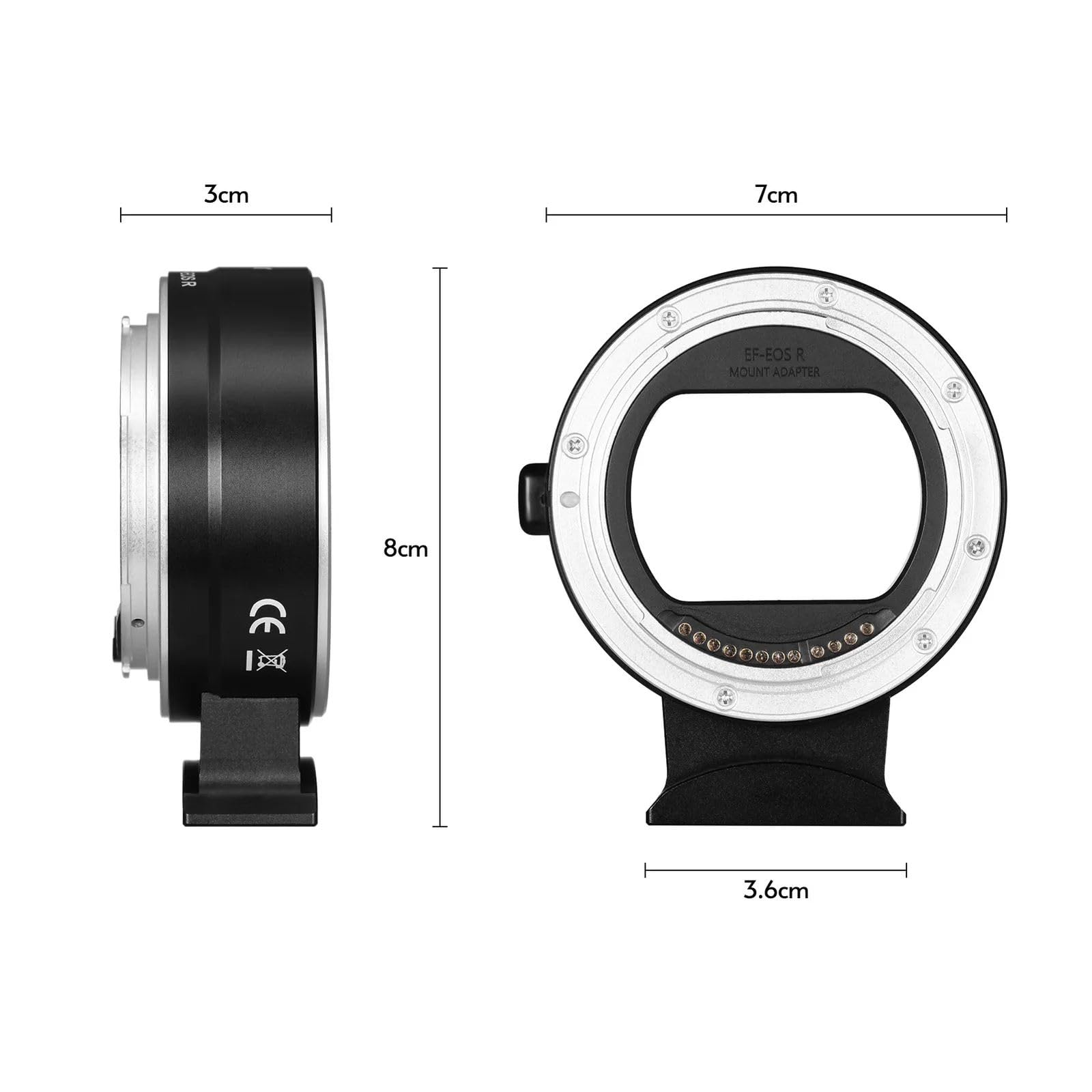 Adaptateur de monture d'objectif EF-EOS R pour objectif Canon EF EF-S vers EOS R RF Focus Mount
