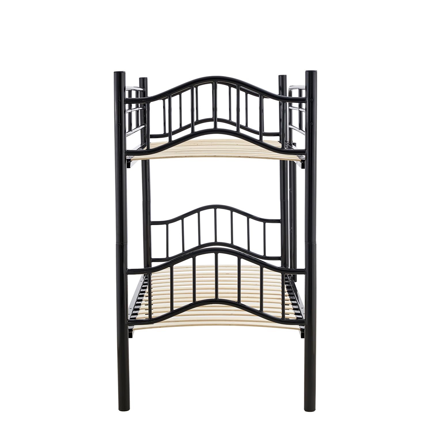 Arredo Stock Letto a castello in metallo con doghe in legno, 203x83x145.5 cm
