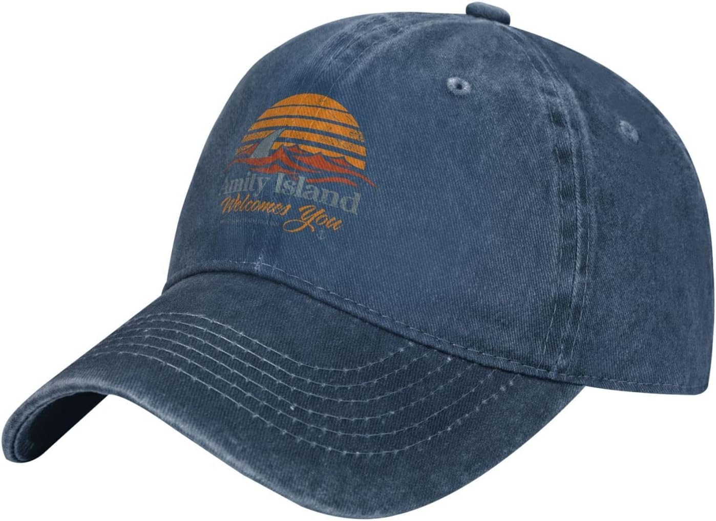 Jaws Amity Island Hats Baseball Caps Washed Dad Trucker Denim Cowboy Hat