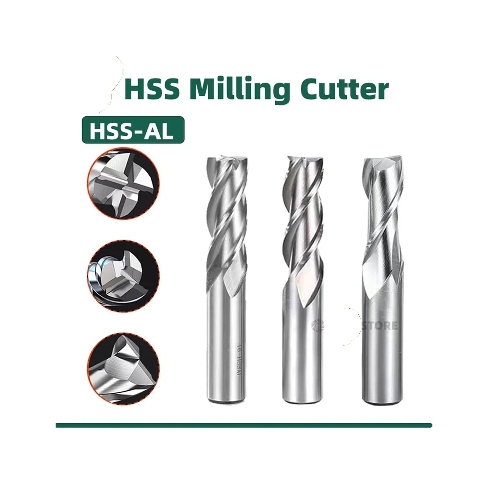 1 sztuk frezy trzpieniowe HSS przecinak do metalu Co8 kobalt D1-32mm 4 ostrza zęby aluminium narzędzie do frezowania klucz Seater Router Bit(30mm-166L)