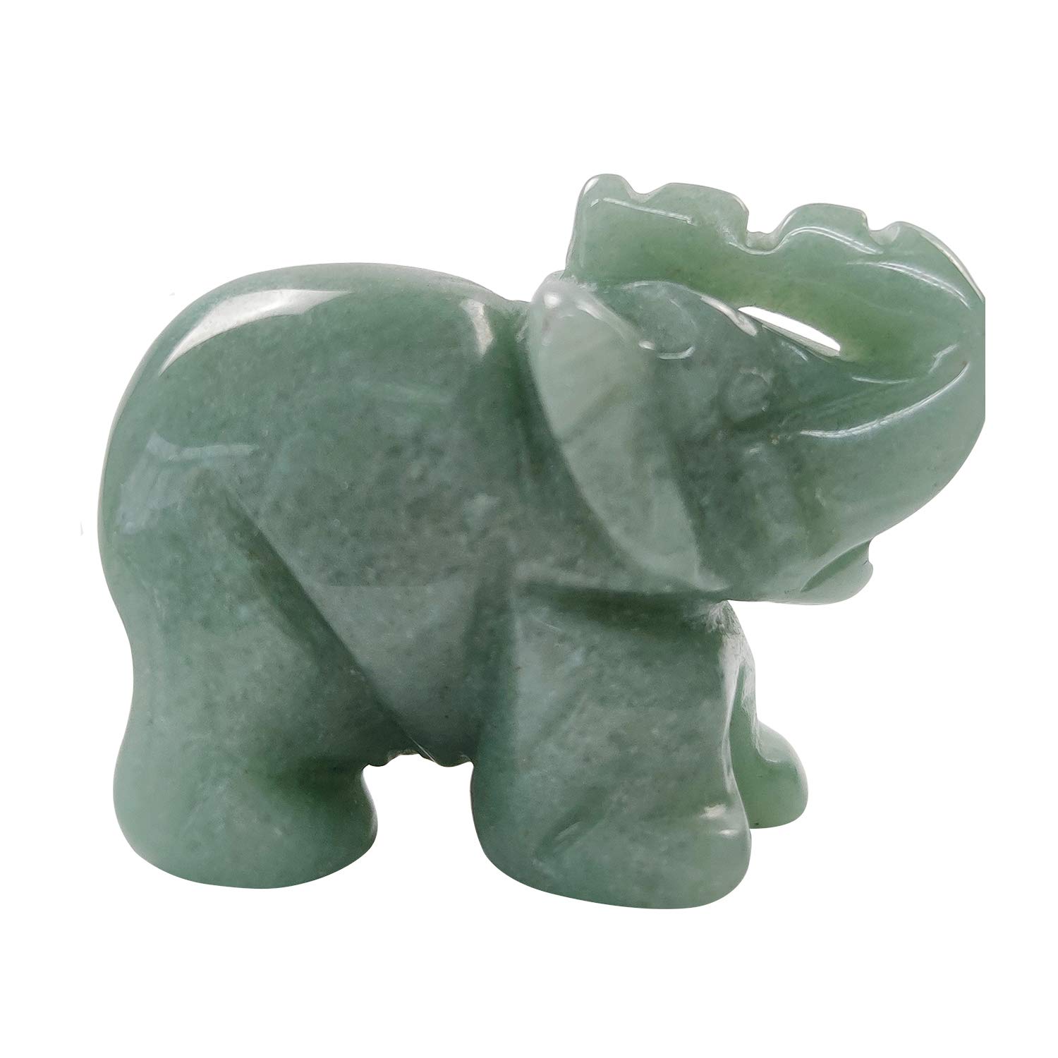 Spring.Rd Elephant Ornament Figurine Opalite Green Aventurine Crystal Gemstone Handcarved Reiki Energy Healing Crystal Stone Elephant Animal Statue Luck for Home Decor 1.5 inch(Green Aventurine)