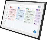 SUNGOOYUE Calendário Digital Inteligente, Porta-retratos Com Tela Sensível Ao Toque de 15,6 Espaços e Organizador Familiar para Montagem na Parede de Escritório Doméstico ou Suporte de (Moldura Preta)
