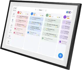 SUNGOOYUE Calendário Digital Inteligente, Porta-retratos Com Tela Sensível Ao Toque de 15,6 Espaços e Organizador Familiar para Montagem na Parede de Escritório Doméstico ou Suporte de (Moldura Preta)