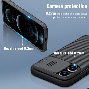 Nillkin Camshield for iPhone 14 Pro Case, Slide Camera Cover Case for iPhone 14 Pro [Anti-Scratch Hard PC and TPU] Slim Shockproof Protective Phone Case for iPhone 14 Pro 6.1'' Black