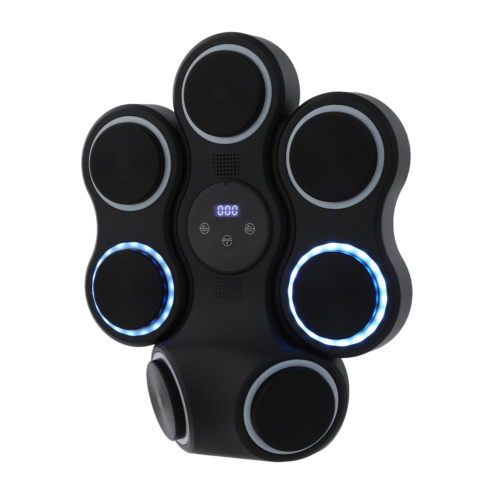 Entrenador de boxeo inteligente para montaje en pared, 7 objetivos electrónicos con gancho izquierdo+derecho, 11 modos y 9 velocidades, música Bluetooth y LED, máquina de boxeo para adultos y niños