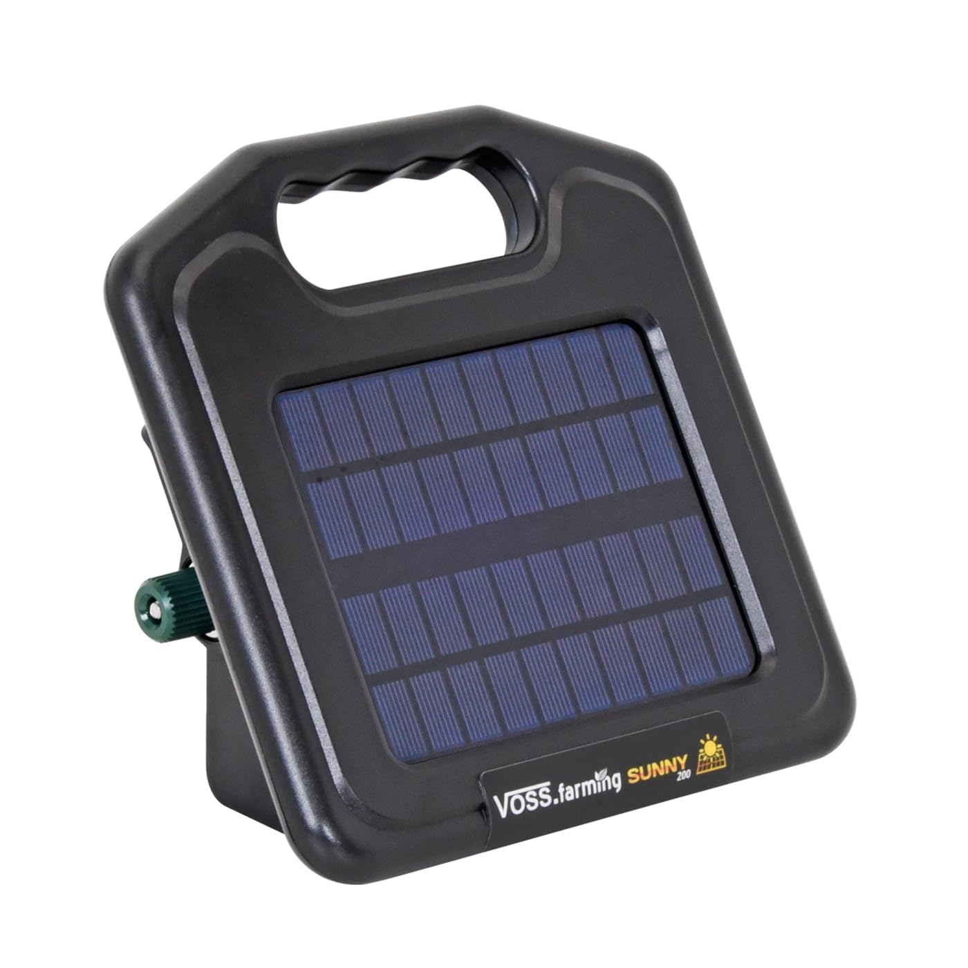 VOSS.farming Weidezaungerät Sunny 200, 8.100 Volt mit Solarmodul 2,5W, Akku 12V 4,5Ah, Elektrozaungerät, Stromgerät Weidezaun, Elektrozaun mobil