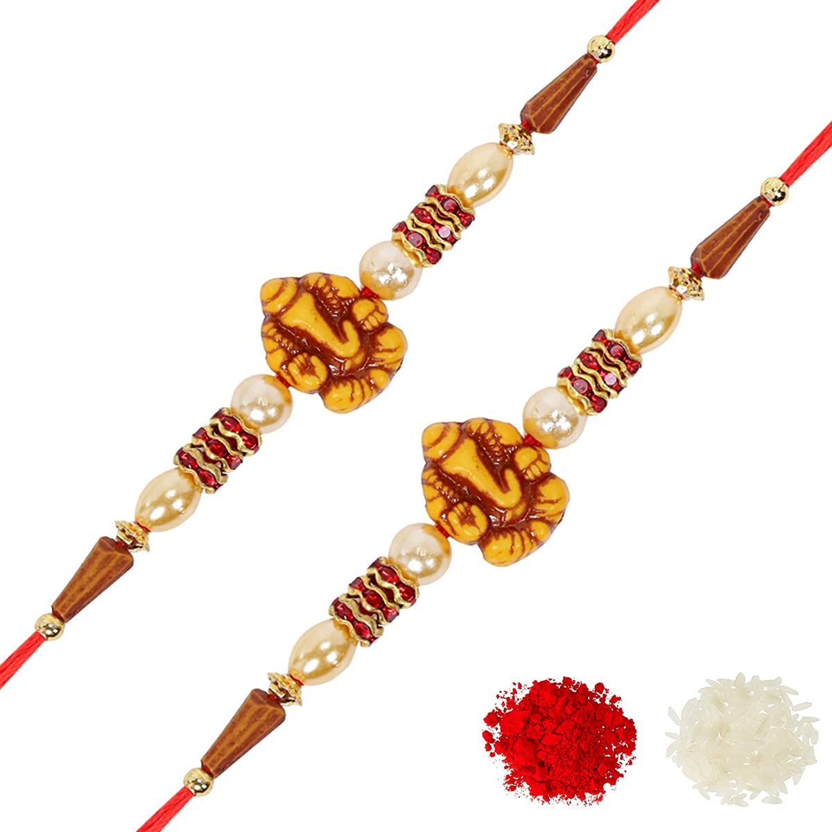 Riddhika Ventures Religious and Designer Pearl Rakhi with Roli Chawal and Greeting Card (F1F1) (B07DZNB4DZ) Amazon Price History, Amazon Price Tracker