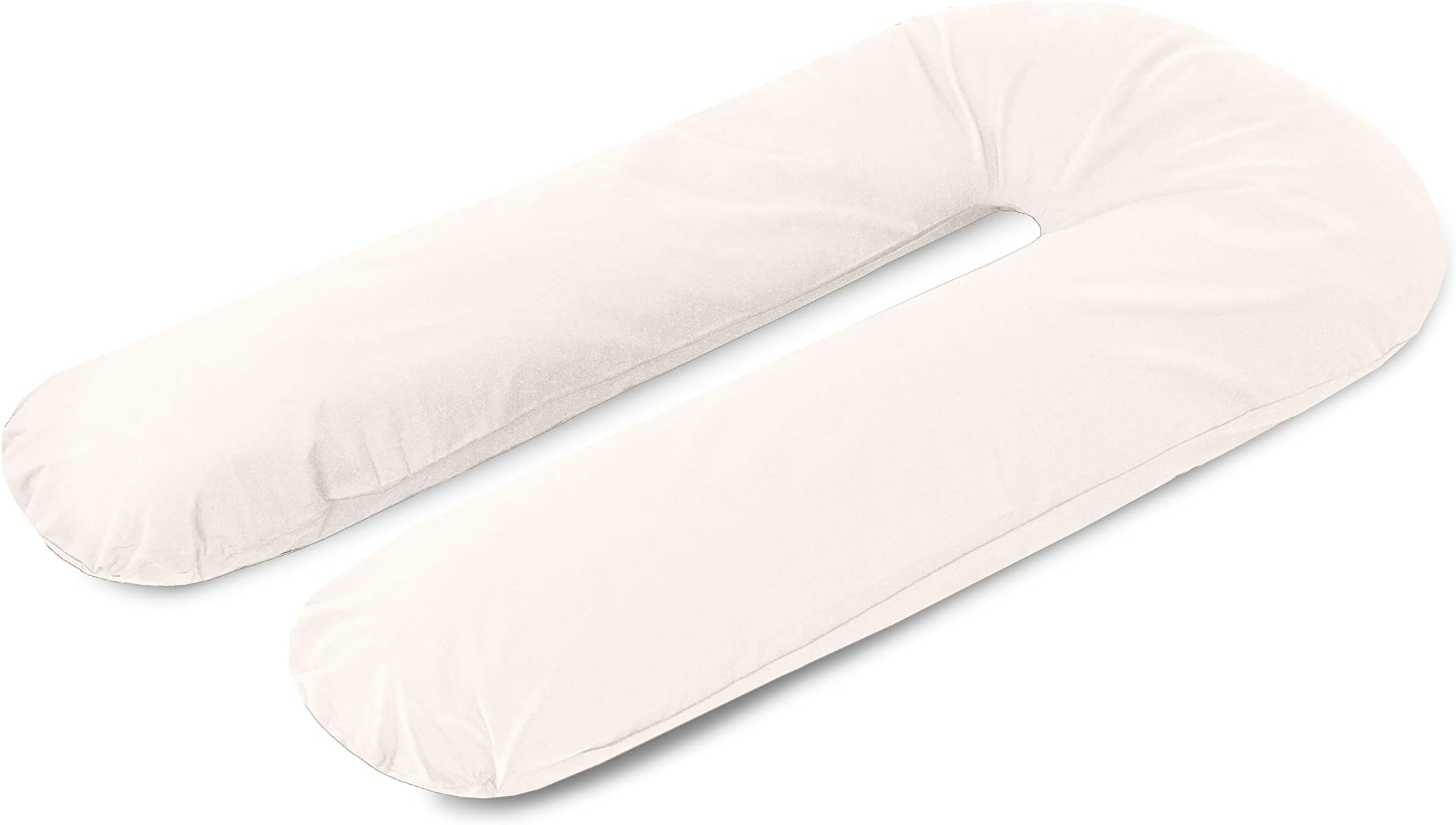 A ATH COLLECTION Pregnancy Pillowcase 9 FT, 12 FT, U Shaped Full Body Pillow Cover with zip, Nursing, Support and Maternity Pillow for Pregnant Women Cover Only (9 FT, Cream)
