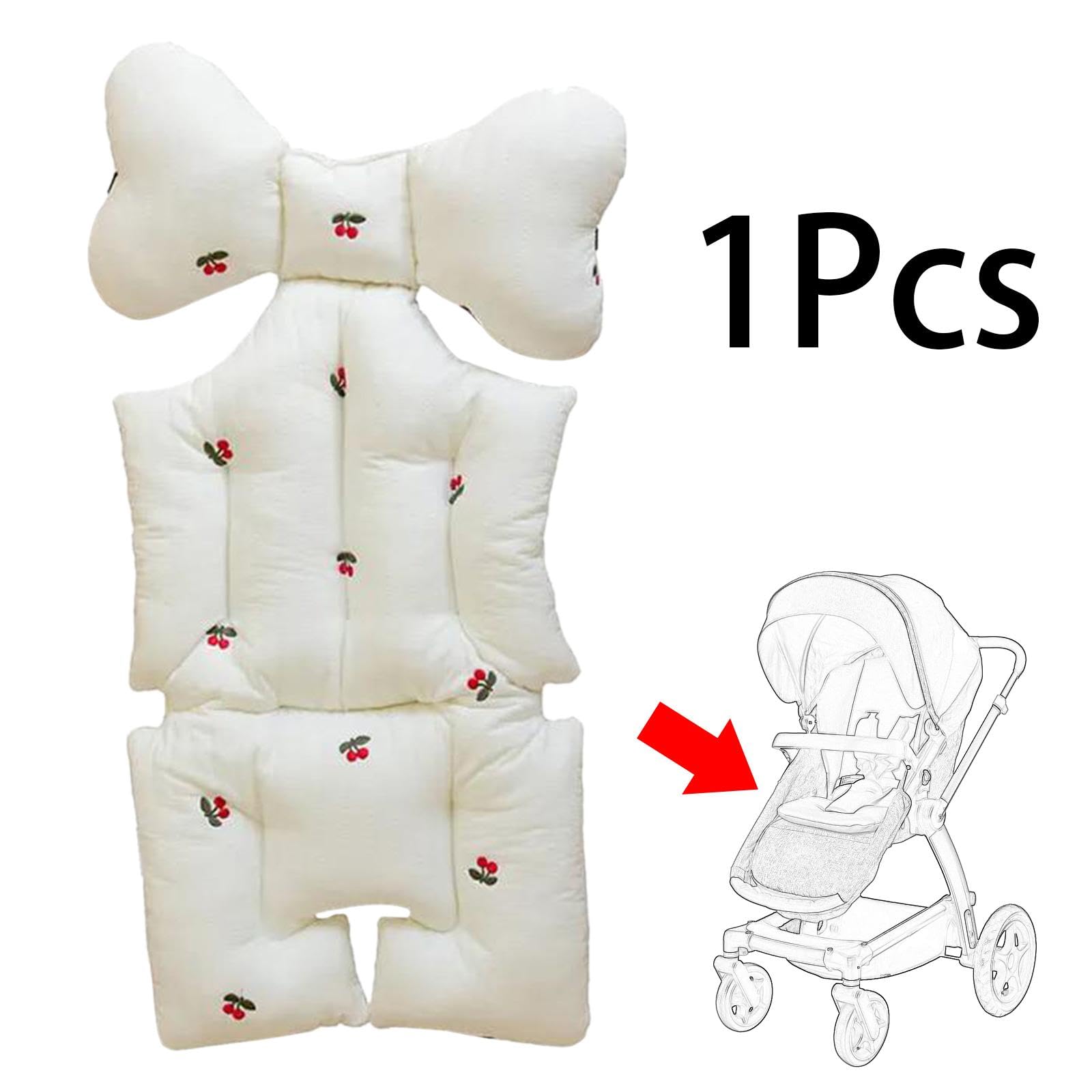harayaa Coussin pour Poussette, Doublure Chaude Universelle pour Siège Bébé, Doublure de Coussin de Siège de Poussette, Cerise