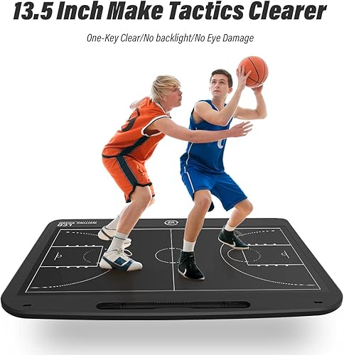 Miniatura 6 de VNVDFLM Tablero táctico electrónico de fútbol de 13.5 pulgadas, tablero de estrategia de fútbol LCD con lápiz capacitivo, tablero de marcador de