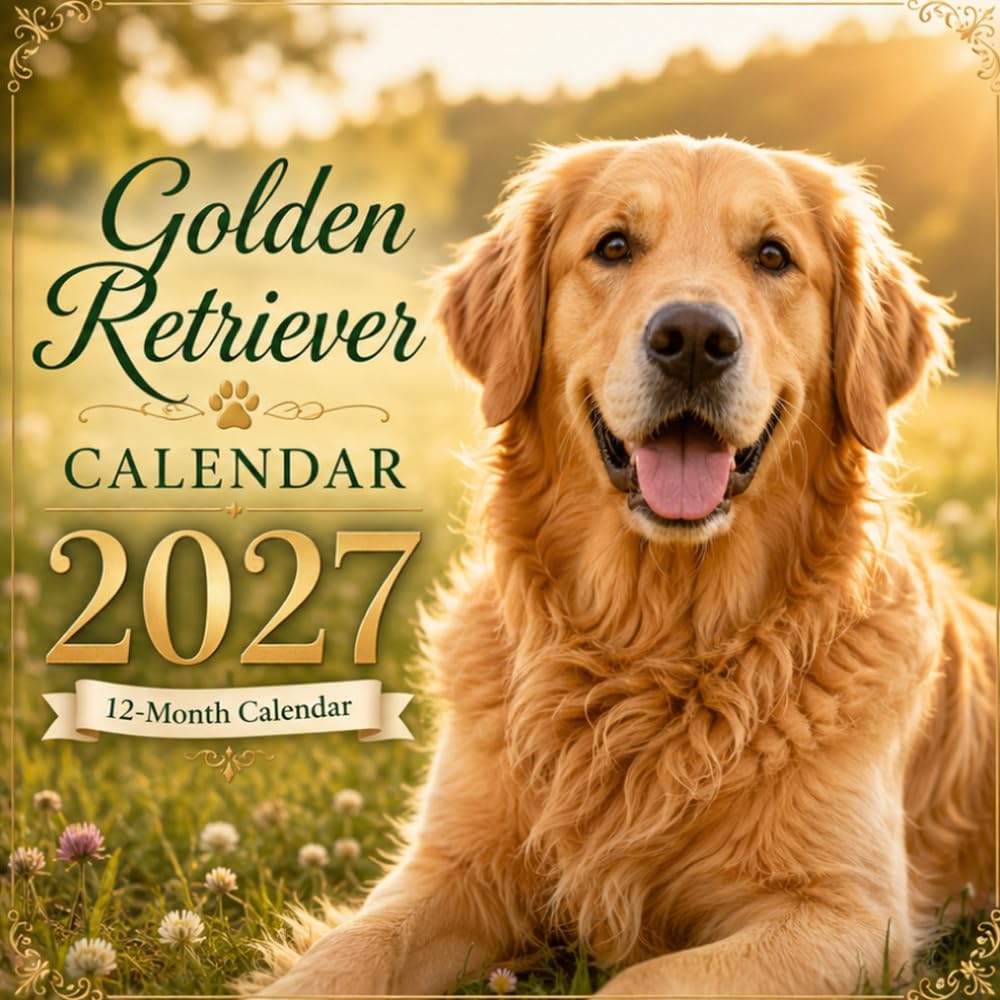 Golden retriever 2027 Mini Calendar – 12 Months: Cute Puppy & Dog Photography for Home, Office, or Desk Decor