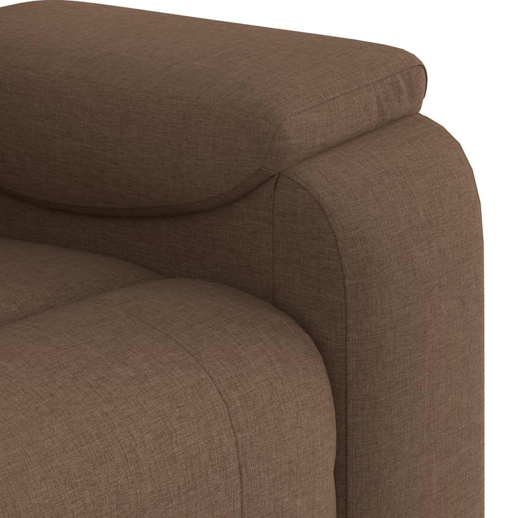 Sillón reclinable con Masaje de Tela marrón, Sillón Relax Reclinable