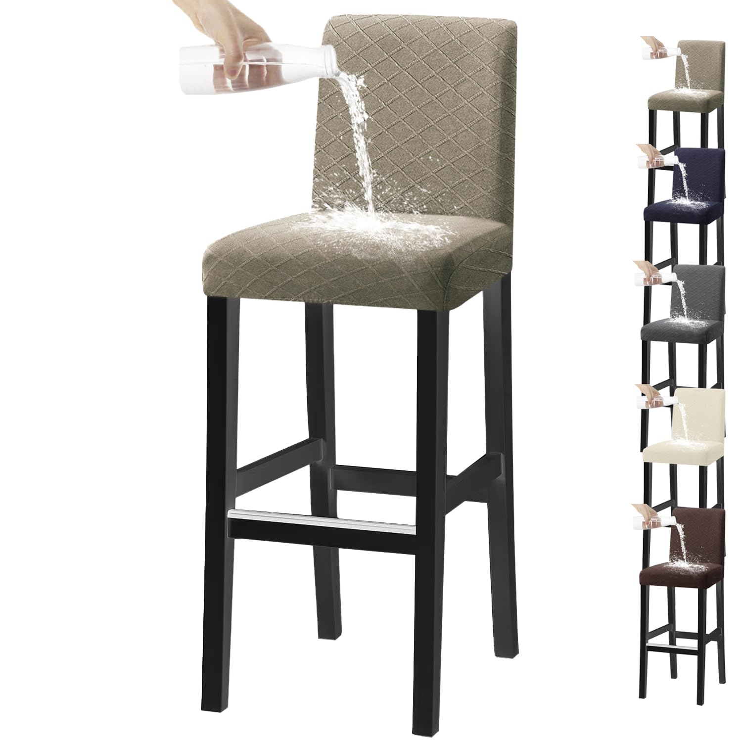 Housse de tabouret de bar imperméable et extensible pour rénover vos sièges