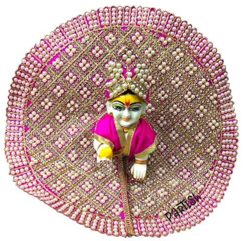 Image of Partish Laddu Gopal Heavy Poshak with Pagdi (Size 2) l Ladoo Gopal Dress l Bal Gopal l Kanha Ji Thakur Ji Dress(Magenta,L)