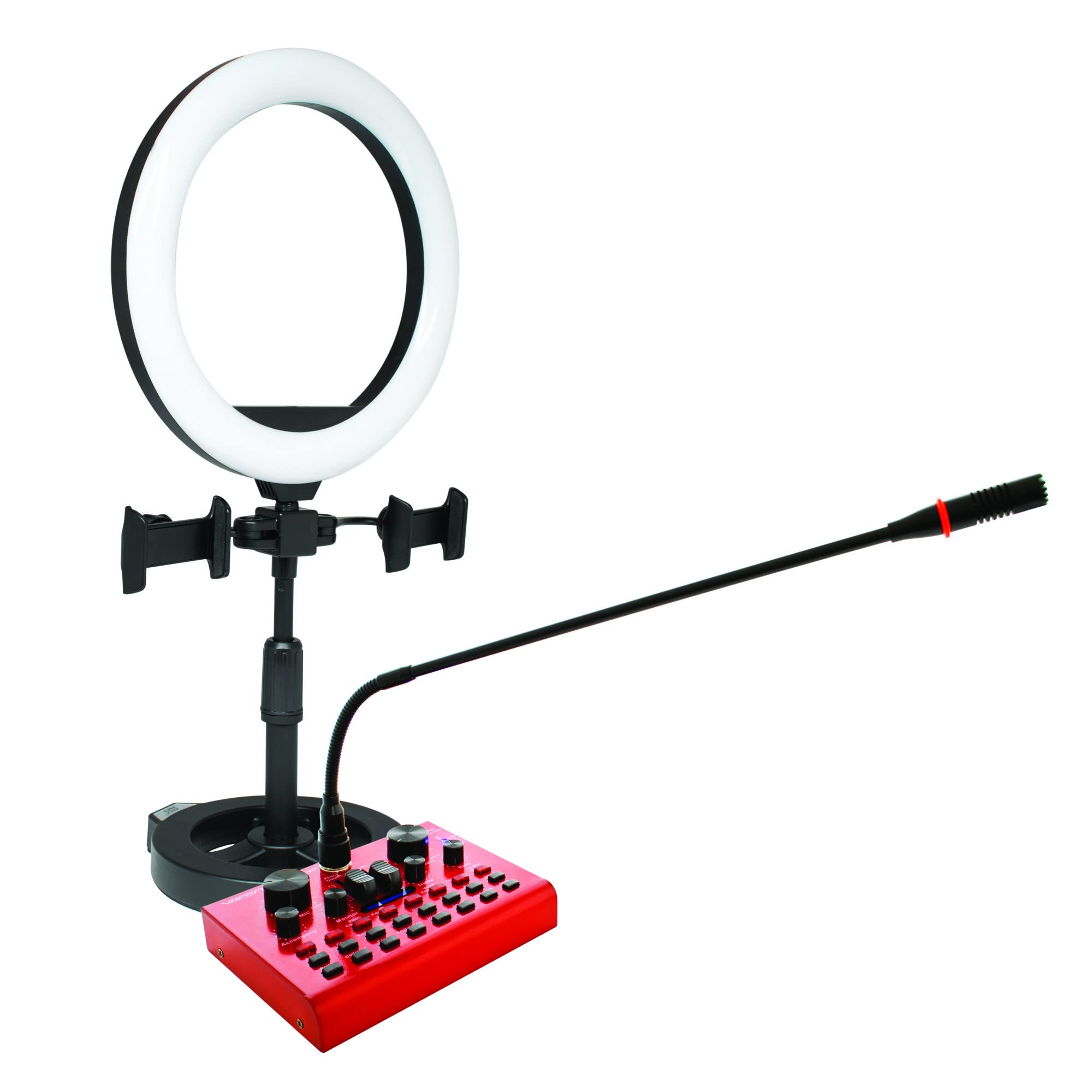 VocoPro Portable Studio, USB Audio Interface with Microphone and, Ring-Light for Recording and Streaming. (Streamer-Desktop-Vlog)