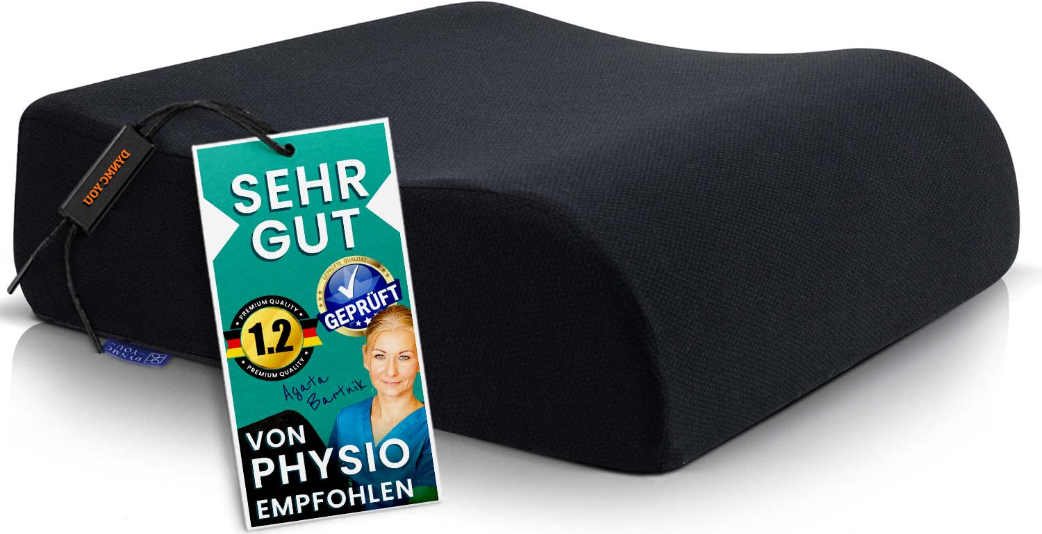 DYNMC you Bequeme Sitzerhöhung Stuhl Erwachsene & Kind - Test SEHR GUT [MIT PHYSIOTHERAPEUTEN ENTWICKELT] - Formstabiles Sitzkissen Stuhl - Perfekte Sitzerhöhung Auto (Schwarz)