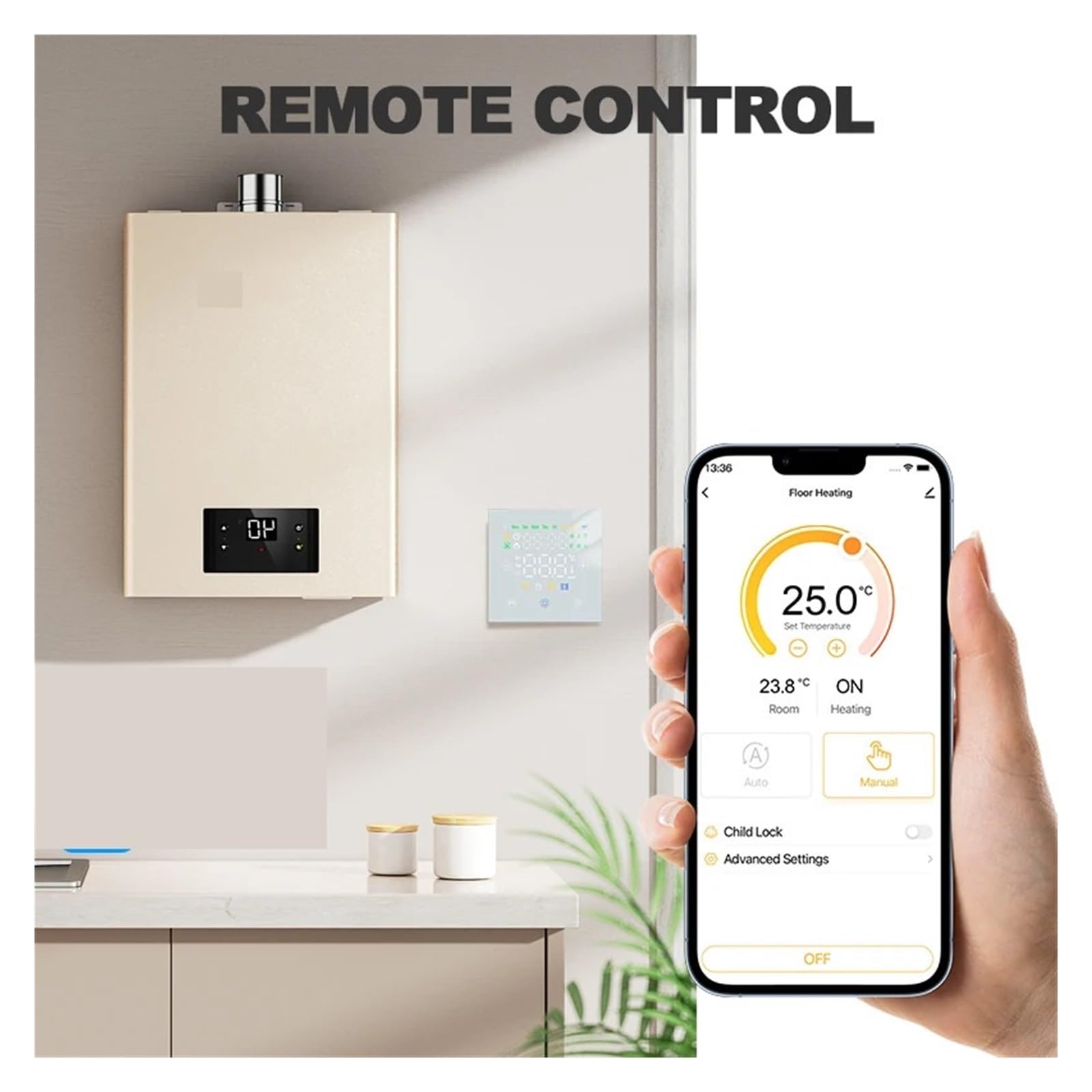 Termostato Inteligente WiFi for Agua/calefacción eléctrica por Suelo Radiante, Controlador de Temperatura Remoto for Caldera de Gas