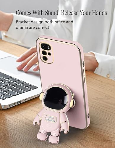 Miniatura 4 de Funda compatible con Motorola Moto G22 con chapado creativo de astronauta de dibujos animados, rosa, para Motorola Moto G22, funda de silicona a