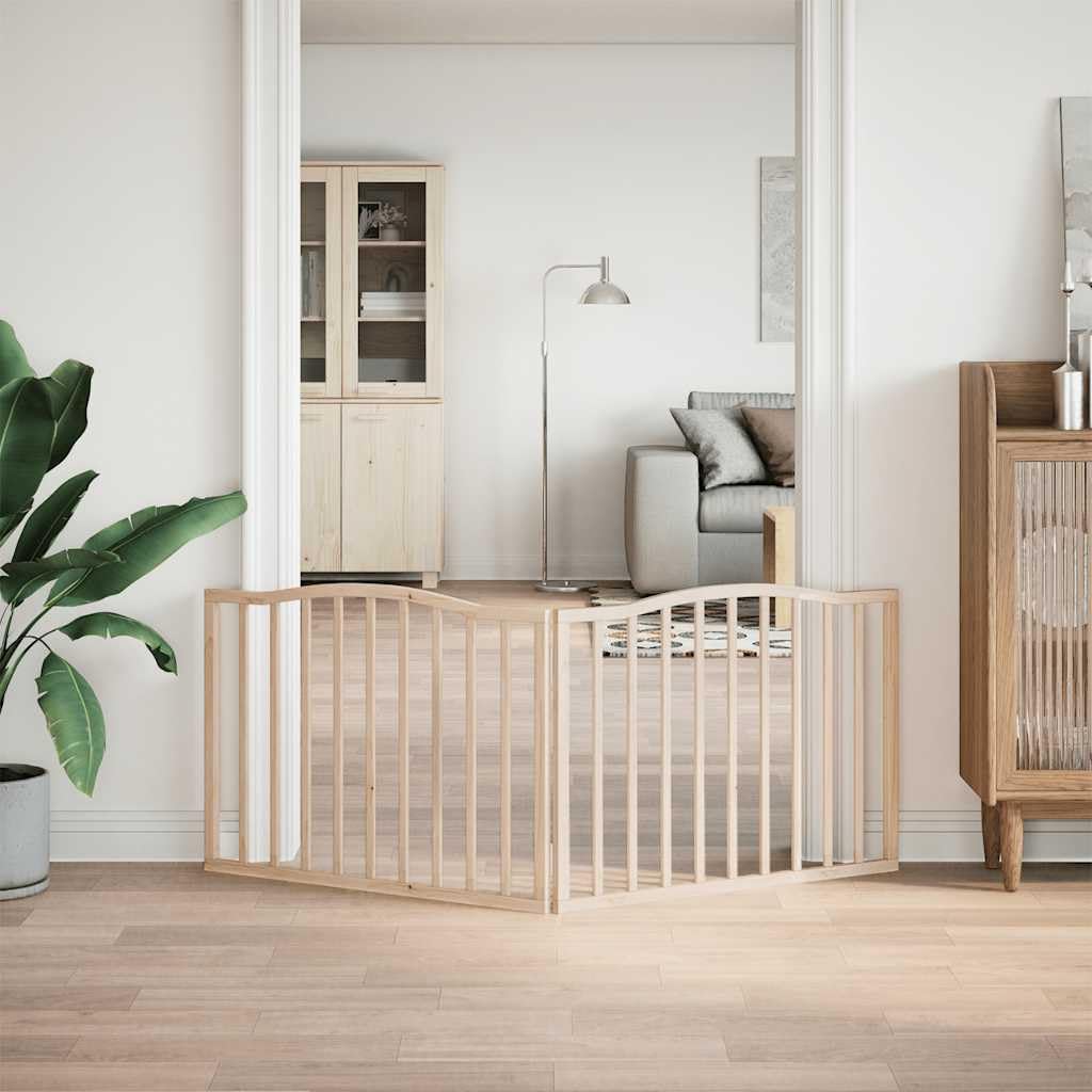 Brokky Cancello per Cani Pieghevole 2 Pannelli 160 cm Legno di Pioppo-Cancelletto per Bambini, Barriera per Cani e Neonati, Recinzione Scale, Cancellino