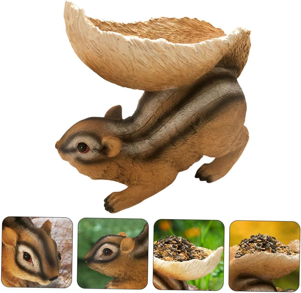 MERRYHAPY 1pc Creative Resin Squirrel Feeder Garden Decor Charming Outdoor Adornment for Home and Garden Durable and Fun Resin Art Supply