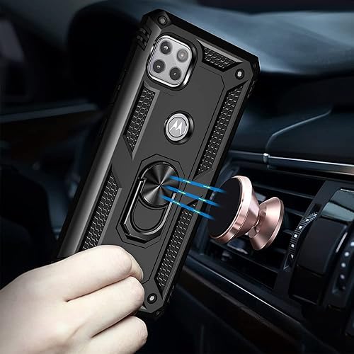 Miniatura 7 de Funda para teléfono Motorola One 5G Ace, Moto One 5G Ace con protector de pantalla HD, grado militar de 16 pies probada en caídas, anillo protector