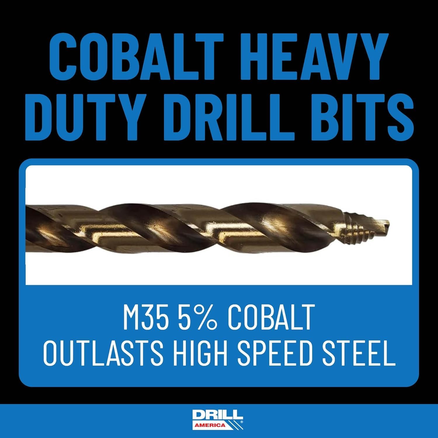 Drill America ZMPOUGSC7 GSC Series - Juego de brocas de punta escalonada de cobalto de 7 piezas