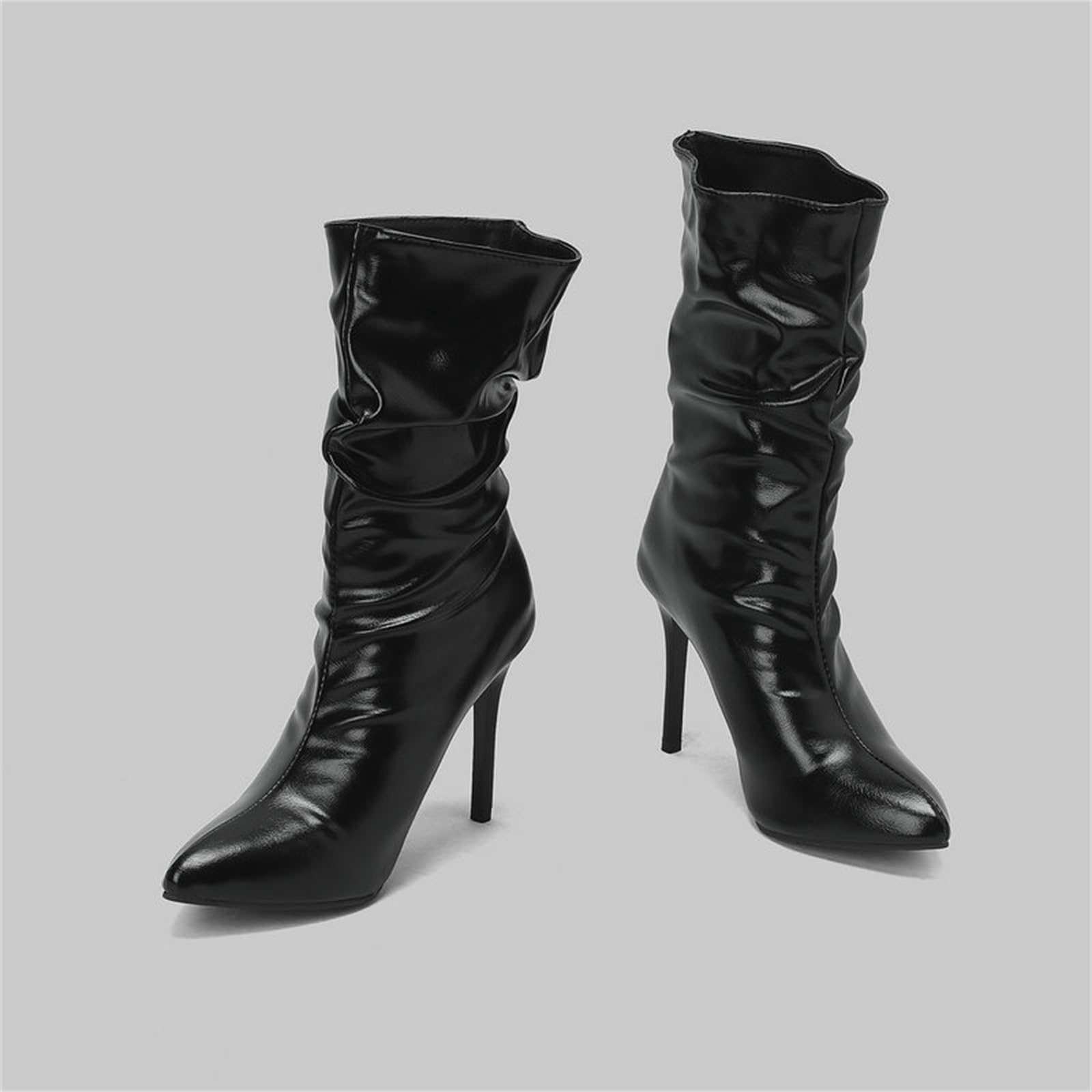 Stivali Equitazione Donna Comfort Lunghi con Cerniera E Lacci sotto con Motivo Stampato metà Polpaccio Stivali Wellington per Donna Stivaletti Motivo Stampato Antiscivolo Scarpe da