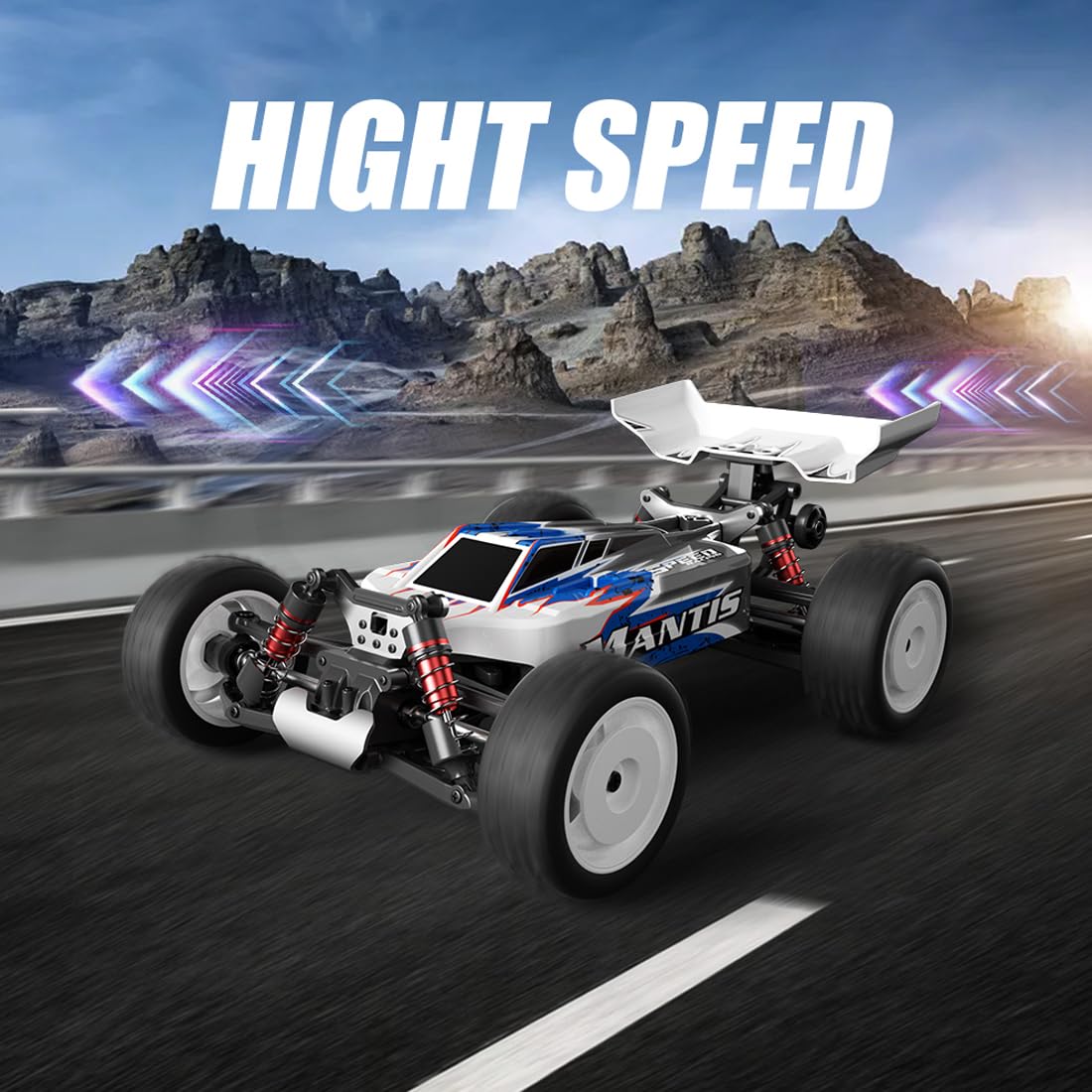 Samochód sterowany radiowo 50 km/h, szczotkowany silnik o dużej prędkości, 4WD RC Drift Offroad, terenowy, 2,4 GHz off-road crawler, sterowany radiowo (2 baterie)