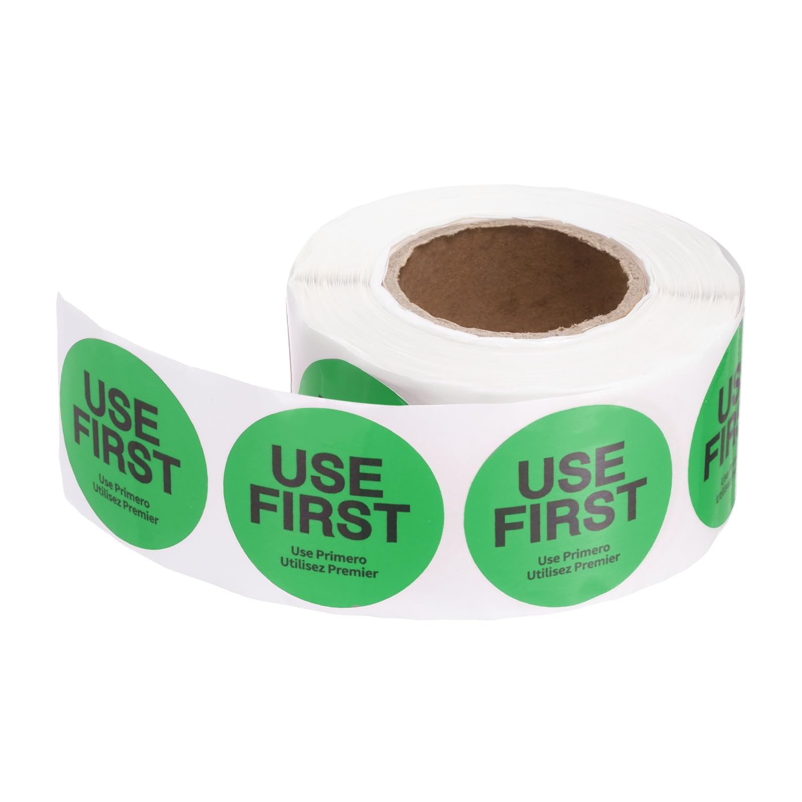 PATIKIL 500 Pcs Adhesive USE First Label Stickers, 1.5 inch Circle Use First Stickers Inventory Control Labels for Food Service Kitchen Restaurants Retail Storage, Green