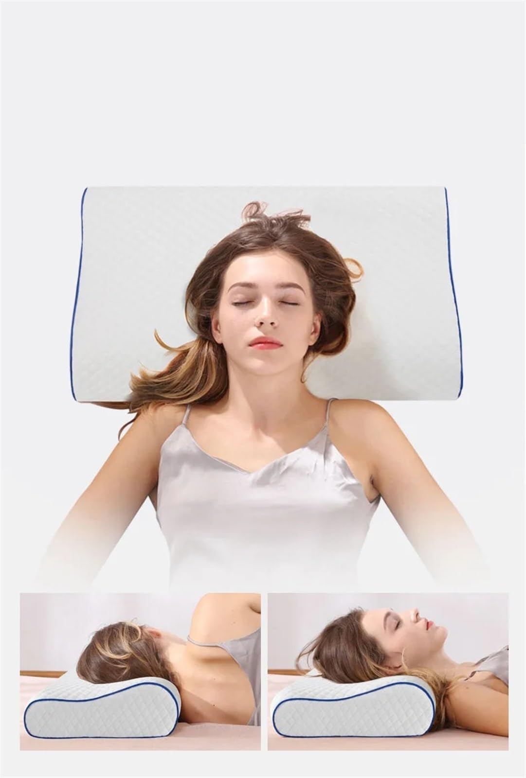 Almohada De Espuma Con Memoria Ropa de cama de espuma viscoelástica, almohada con protección for el cuello, almohada con forma de mariposa de espuma viscoelástica de rebote lento, tamaño for la salud