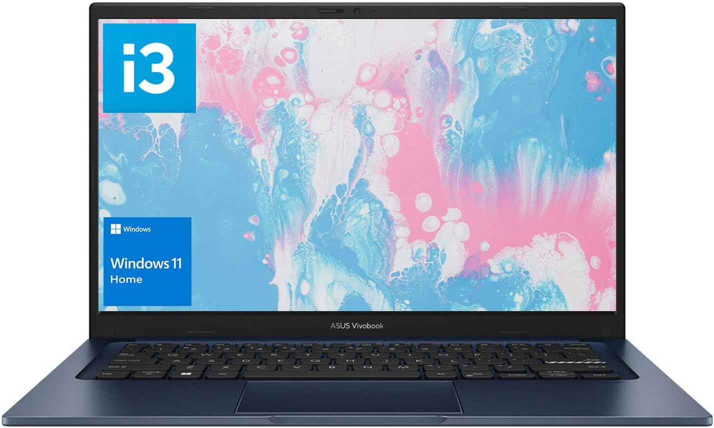 ASUS Daily Vivobook Laptop, 14" FHD Display, Intel Core i3-1215U, 8GB RAM, 256GB SSD, Wi-Fi 6, HDMI, Webcam, Touchpad, Windows 11 Home, Blue: image 1 of 8