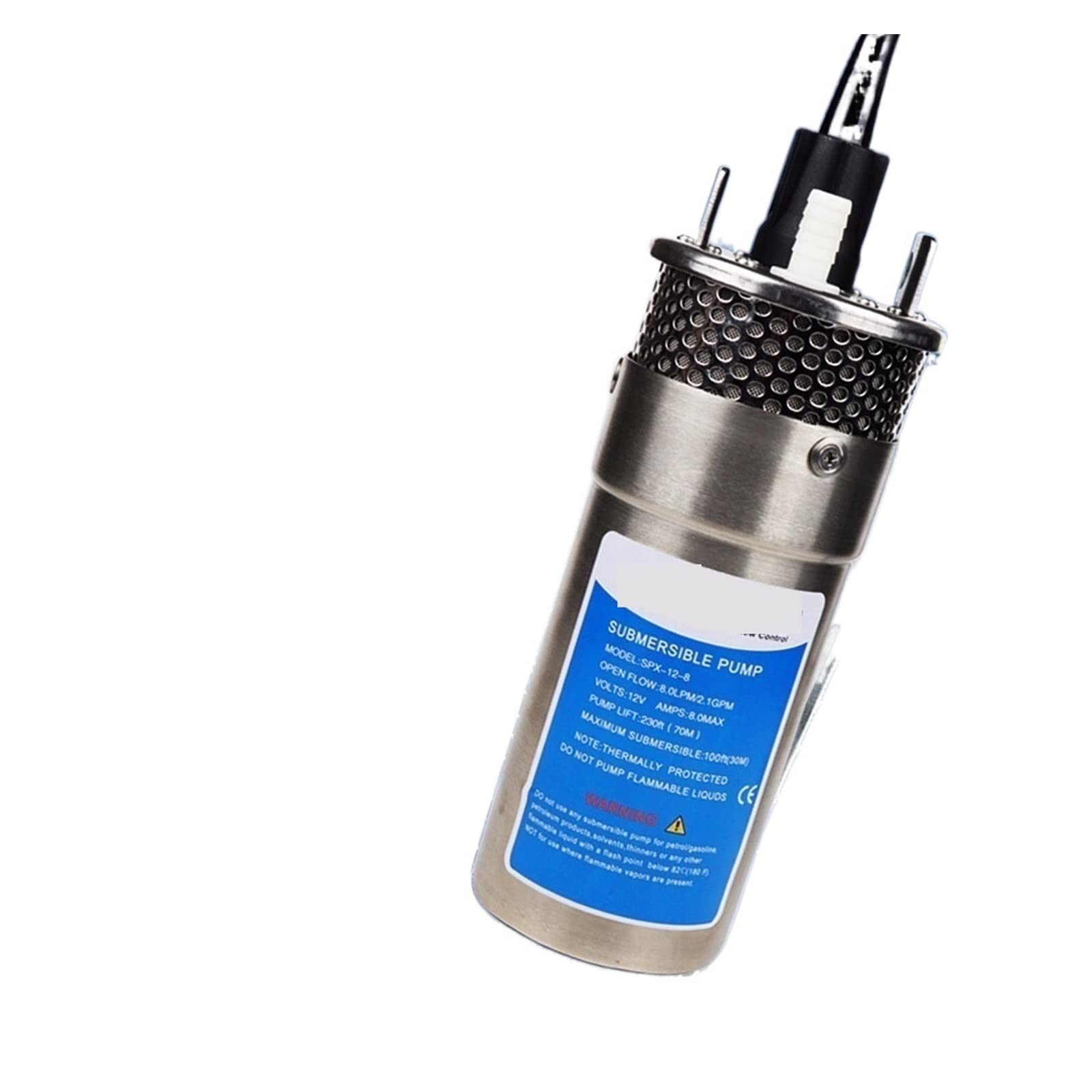 Merhovo 24V 12L Water Pump, 12V/24V Large Flow Lift70m Mini Submersible Solar Energy Water Pump Car Wash Bilge Cleaning Outdoor Garden Deep Well 12 24 V(24V 12L)