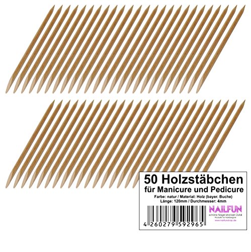 50 Rosenholzstäbchen Manikürstäbchen Hufstäbchen aus bayer. Buche - 120mm lang - Ø 4mm – Bild 4