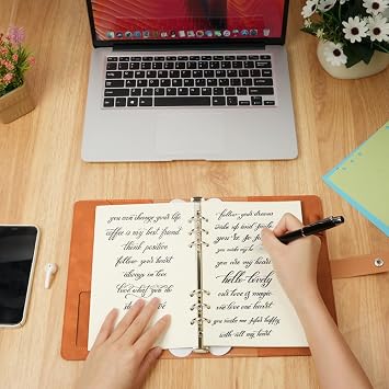 A5 Ring Binder Notebook PU Leather Diary, Refillable Notebook-Brown