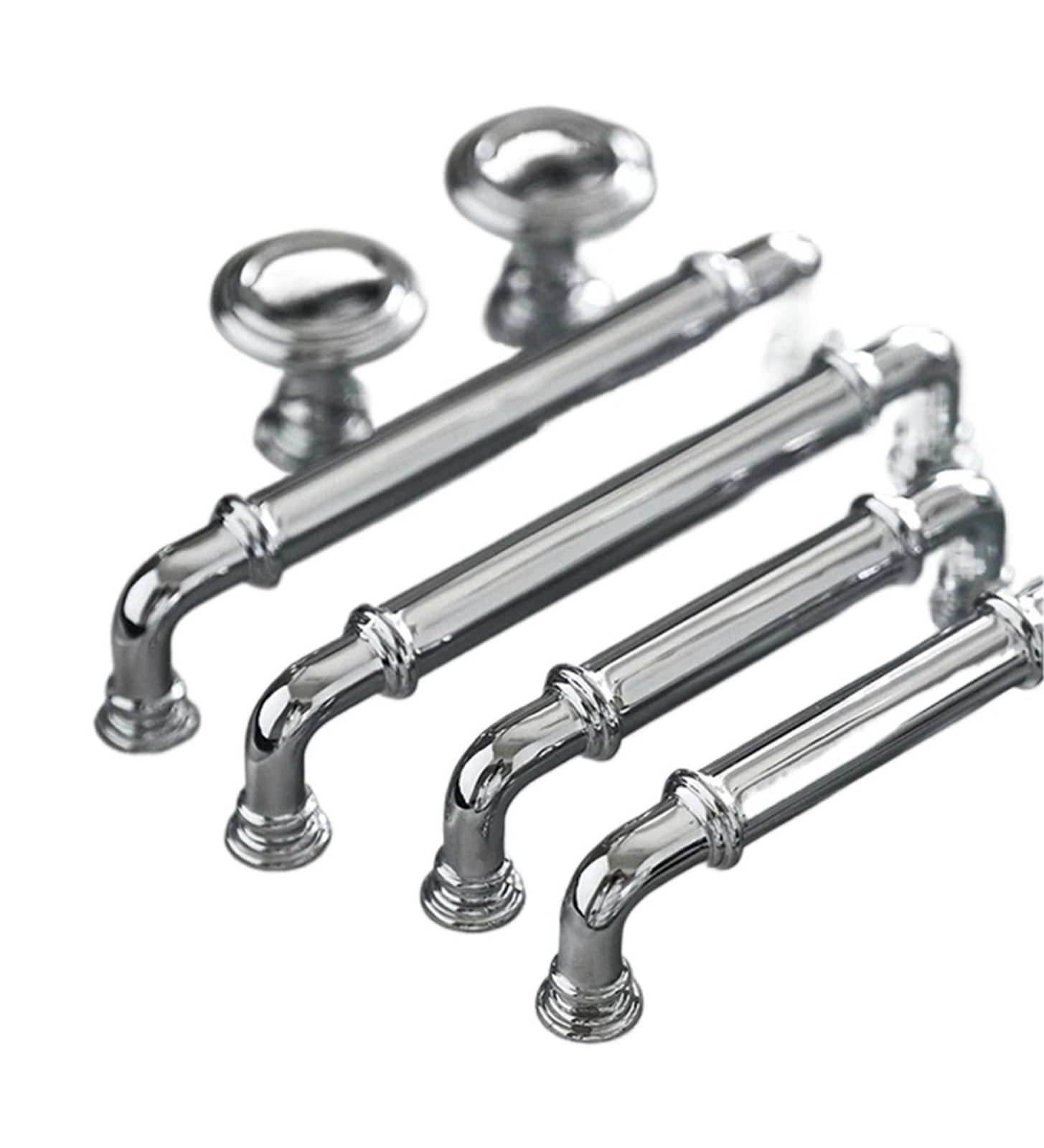 Qvorlth Knob-32Mm Vintage Cabinet Pulls Solid Brass Kitchen Cabinets Handles Chrome Silver Drawer Knob Wardrobe Dresser Cabinet Pull Luxury Furniture(Knob-32Mm)