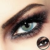 PREMIUM - Farblinsen/Monatslinsen - Bonito Blue-Beige No.1 - SH (Silicon-Hydrogel) 0.00 DPT (MIT und OHNE Stärke) + GRATIS BOX