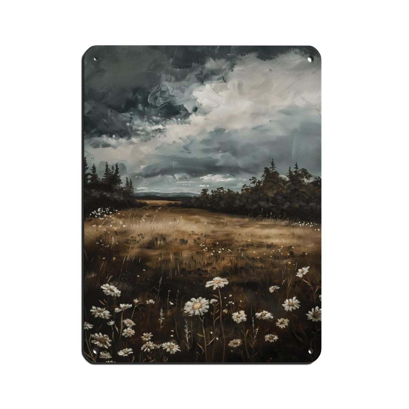 Gothic Cottagecore Landscape Painting Retro Poster Metal Tin Sign Chic Art Retro Iron Painting Bar People Cave Cafe Family Garage Poster Wall Decoration 12x16inch(30x40cm)