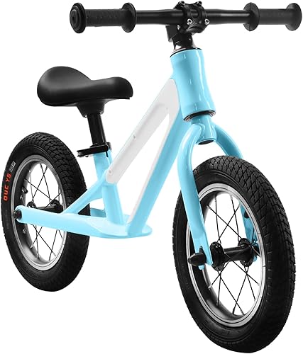 Bicicleta de equilibrio, marco de aleación de magnesio, bicicleta deportiva ligera de entrenamiento con neumáticos de espuma de goma de 12 pulgadas,