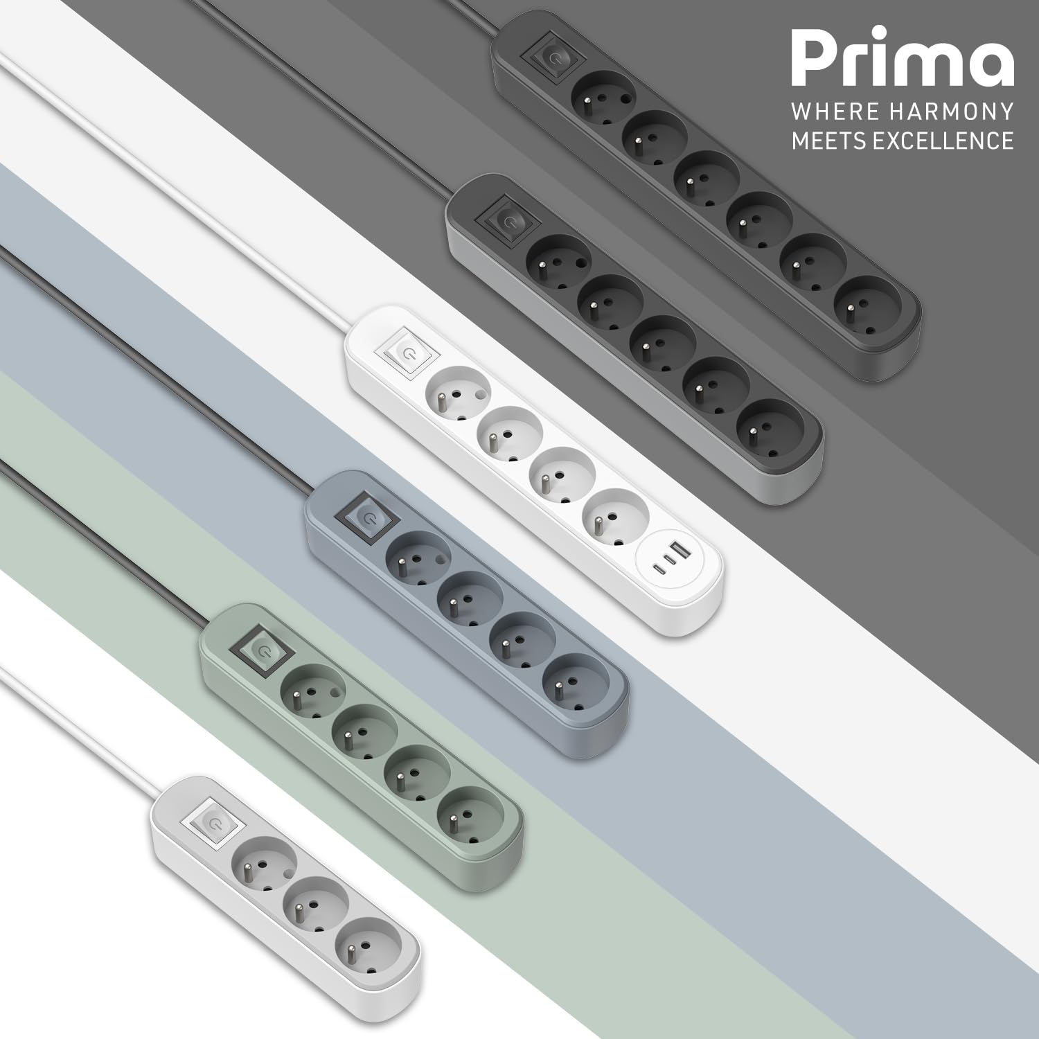 Electraline Listwa Zasilająca, Biały, 1,5 metra