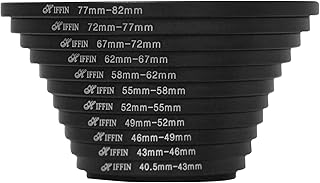 HIFFIN PRO Camera Lens Step Up Filter Adapter Rings, 40.5-43, 43-46, 46-49, 49-52, 52-55, 55-58, 58-62, 62-67, 67-72, 72-7 Price In India