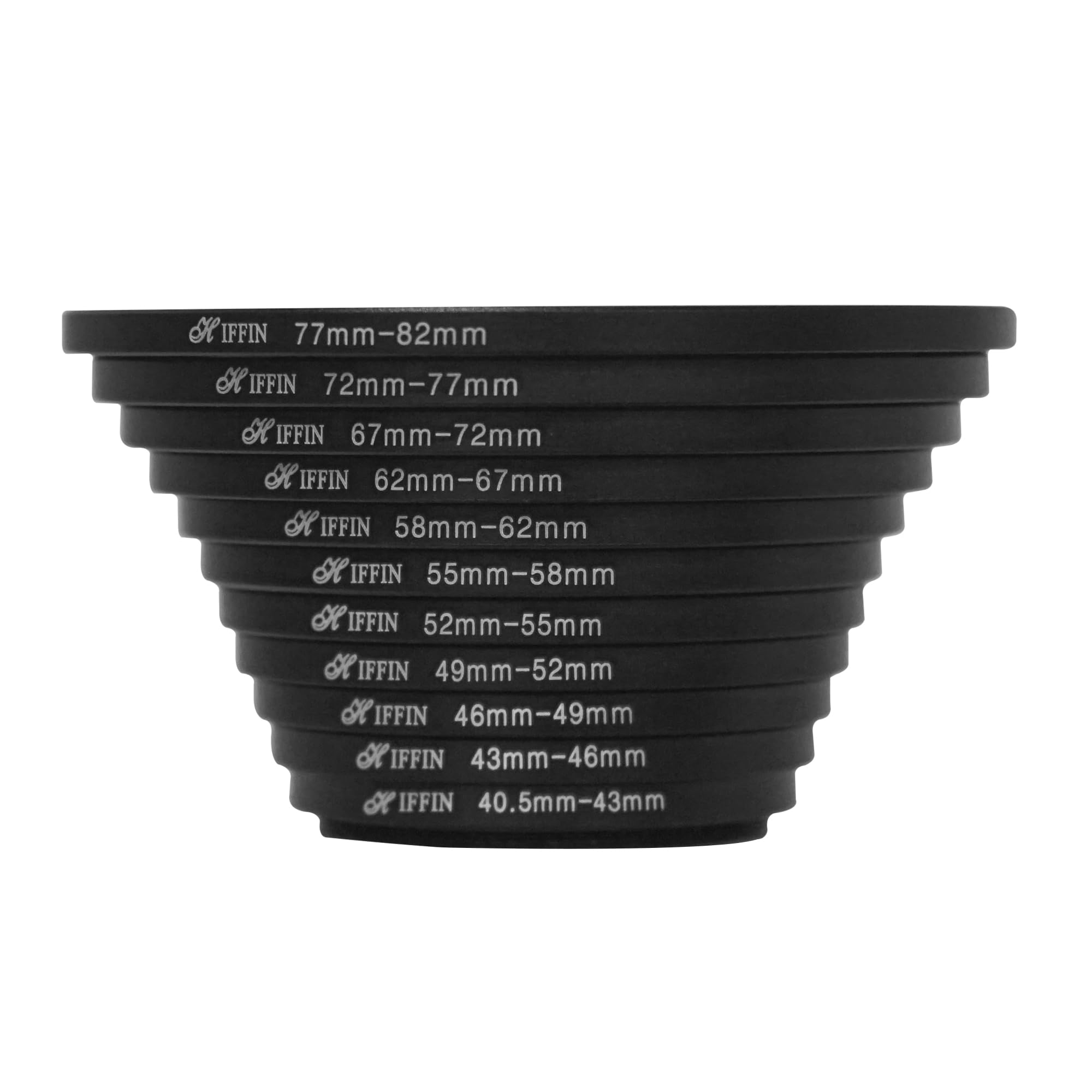 Hiffin PRO 40.5-82mm Step Up Filter Adapter Rings - Image 1
